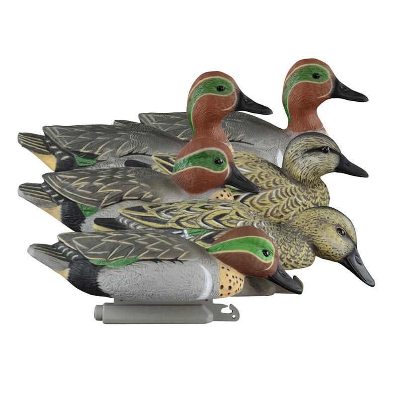 Higdon Standard Green Wing Teal Decoys Foam Filled - 6 Pack