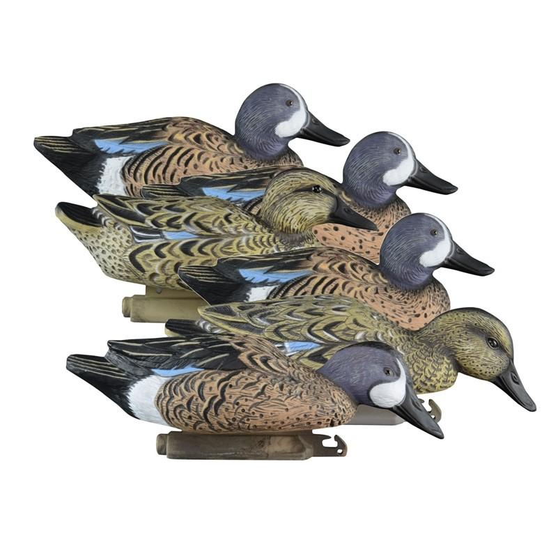 Higdon Standard Size Blue Wing Teal Foam Filled Duck Decoys 6-Pack