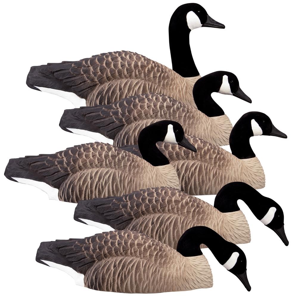 Higdon Magnum Half Shell Canada Goose Shell Decoys 6 Pack Flocked Heads