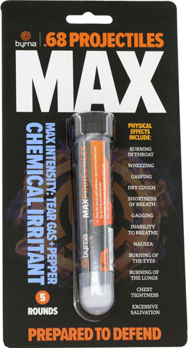 Byrna MAX Launcher Projectiles 5 Count Tube .68 Cal