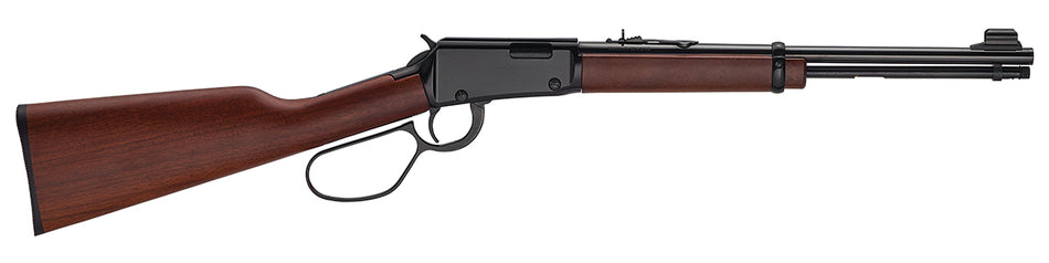 Henry H001L22 Classic 22 S/L/LR 15/17/21+1 18.50" Blued Round Barrel, Black Aluminum Grooved Receiver, American Walnut Straight Grip Stock