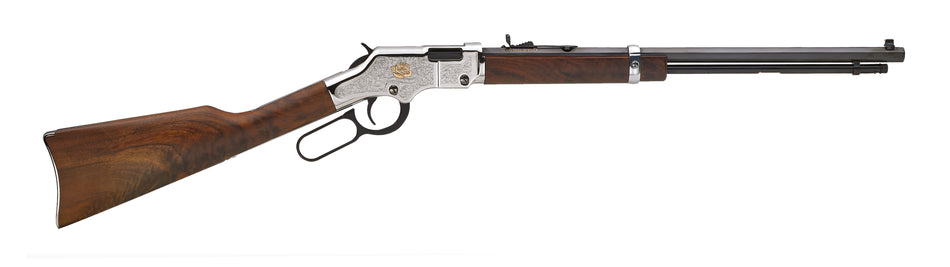 Henry H004AB Golden Boy American Beauty 22 Short, 22 Long or 22 LR Caliber with 16 LR/21 Short Capacity, 20" Blued Barrel, Nickel-Plated Metal Finish & American Walnut Stock Right Hand (Full Size)