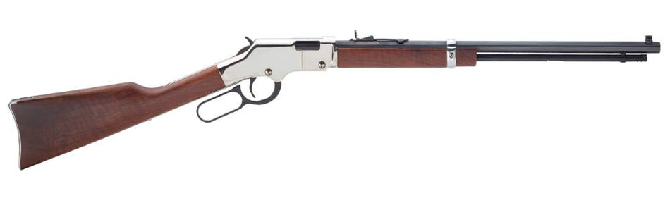 Henry H004SM Golden Boy Silver 22 WMR Caliber with 12+1 Capacity, 20" Blued Barrel, Nickel-Plated Metal Finish & American Walnut Stock Right Hand (Full Size)