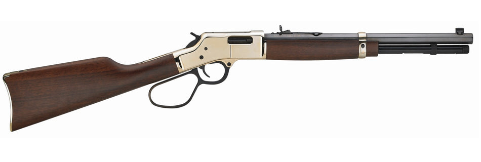 Henry H006MR41 Big Boy Carbine Full Size 41 Rem Mag 7+1 16.50" Blued Octagon Barrel, Brass Polished Brass Receiver, American Walnut Wood Stock Right Hand
