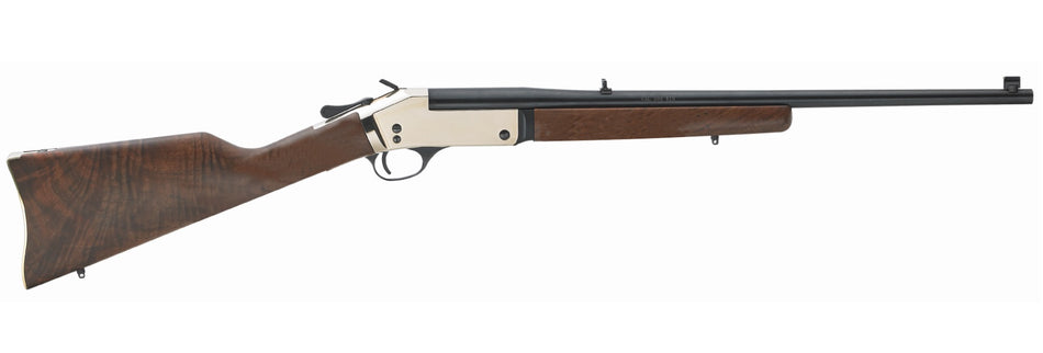 Henry H015B4570 Single Shot 45-70 Gov Caliber with 1rd Capacity, 22" Blued Barrel, Polished Brass Metal Finish & American Walnut Stock, Right Hand (Full Size)