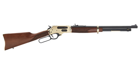Henry H0244570 Side Gate Full Size 45-70 Gov 5+1 19.80" Blued Steel Barrel, Polished Brass Receiver, American Walnut Stock Right Hand