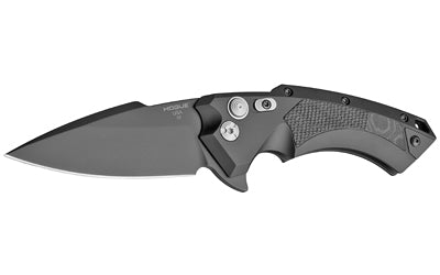 Hogue X5 Folding Knife with Flipper, 4" Spear Point CPM-154 Blade, Black Cerakote Finish, G-Mascus Inserts 34559