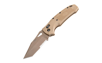 Hogue K320 M17 Folding Knife, Tanto Point, 3.5" Blade, Coyote Tan PVD, Manual ABLE Lock 36363