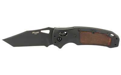 Hogue SIG K320 AXG Classic, 3.5" Tanto Folding Knife, Black, CPM-S30V, Heritage Walnut Checkered Frame 36367