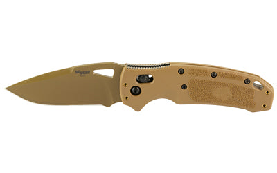 Hogue SIG K320 M17 M18 Folding Knife, Drop Point, 3.5" CPM-S30V Blade, Coyote Tan PVD, Ambidextrous ABLE Lock 36371