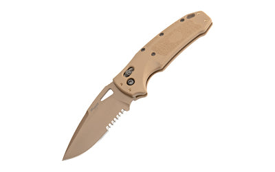 Hogue K320 M17 Folding Knife, Tan Drop Point Blade, 3.5" PVD Coyote Tan, ABLE Lock 36373