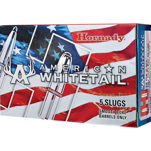 Hornady 86234 American Whitetail Hunting 12 Gauge 2-3/4 1oz #Rifled Slug 1600 fps