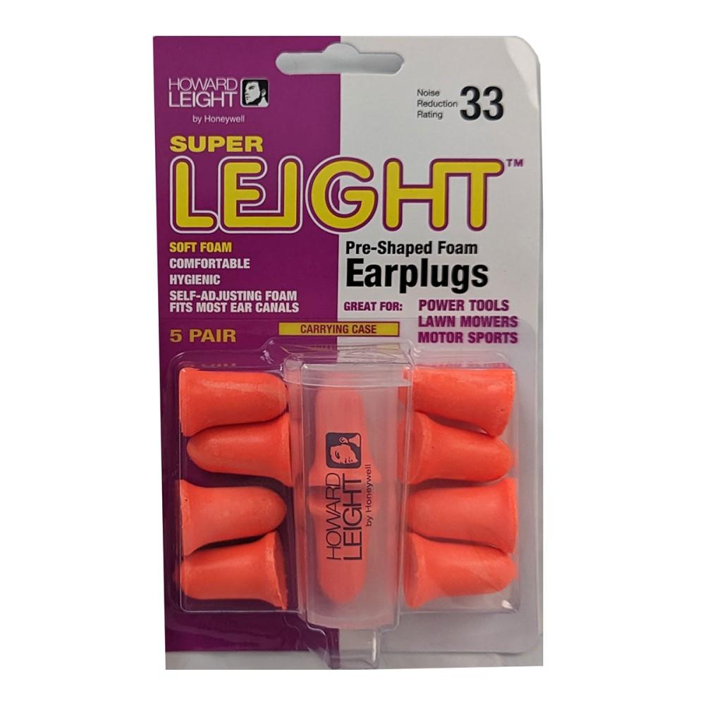 Howard Leight by Honeywell Super Leight Foam Earplugs NRR 33 Orange - 5pk