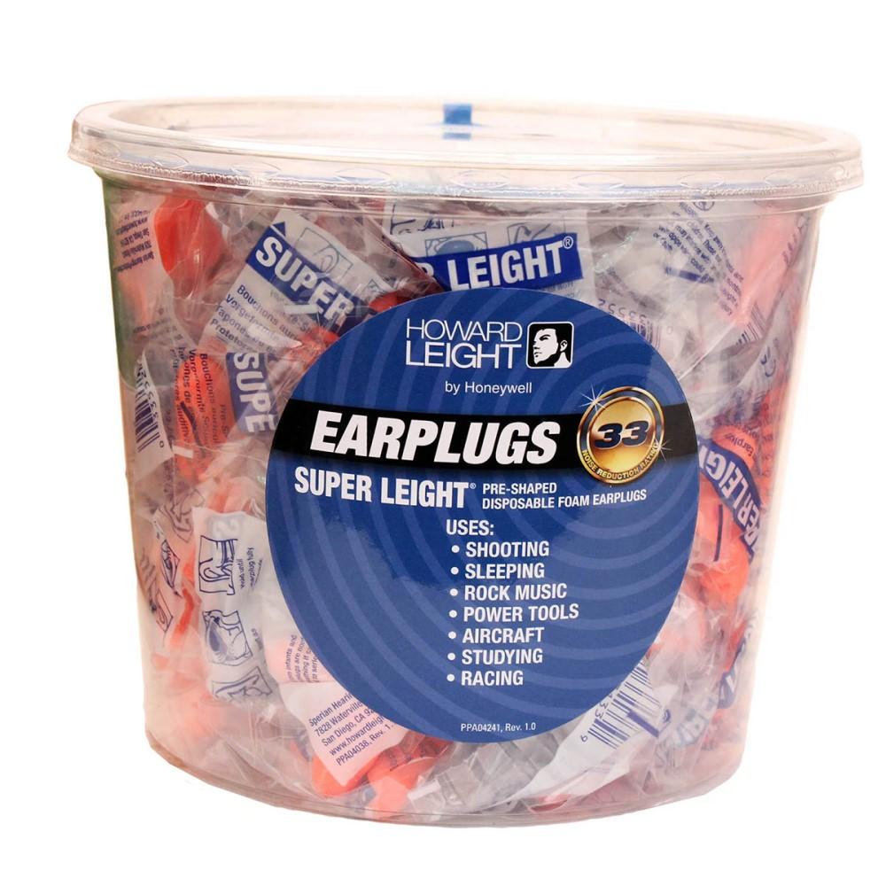 Howard Leight Super Leight Pre-Shaped Foam Hearing Protection Ear Plugs 100pr Coral