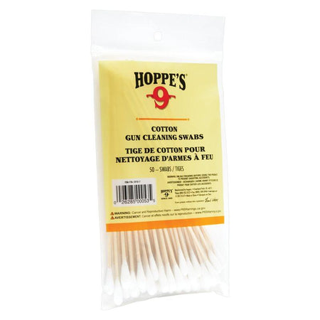 Hoppe's 50-Count Cotton Swabs for Gun Barrel Cleaning Wood Grain Stem