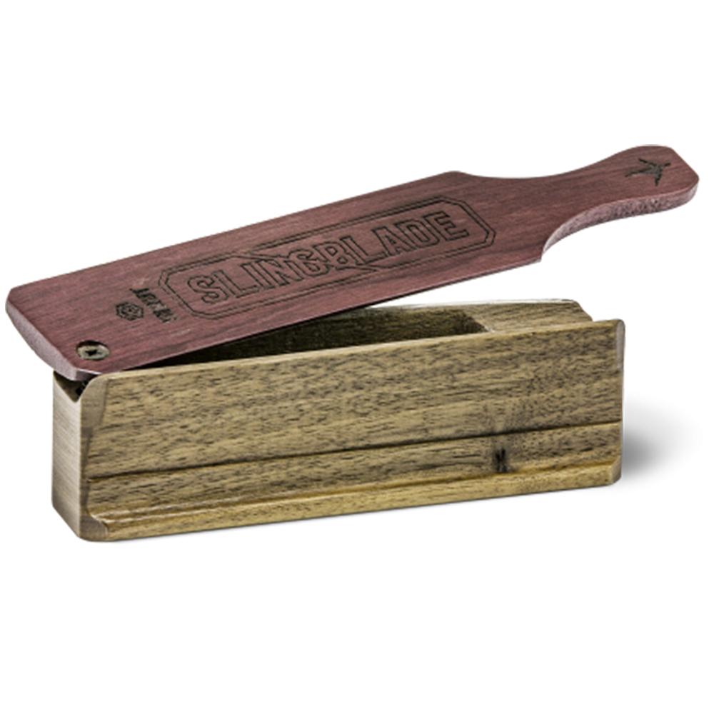 HS Strut Slingblade Turkey Call One-Sided Walnut Box with Purple Heart Paddle