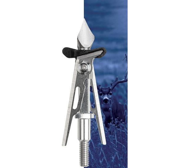SIK SK2CB 2-Blade Expandable Crossbow Broadhead Silver/Black - FliteLoc Technology