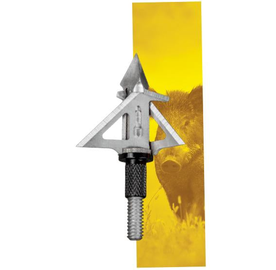 SIK F3CB Mechanical 3-Blade Crossbow Broadhead, Stainless Steel - Silver and Black