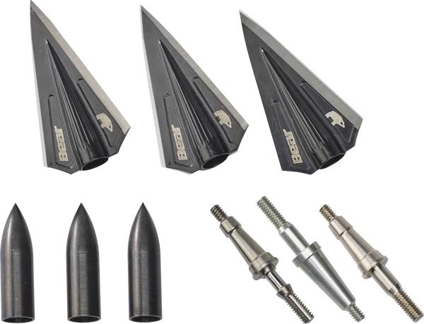 Bear Archery RazorHead VWS Single Bevel Archery Broadhead Kit Black 3-Pack