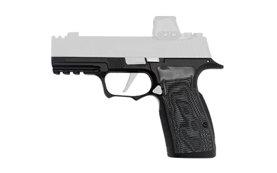 Icarus Precision ACE AXG Macro Grip Module for Sig P365 XL, Billet Aluminum, Black, Hogue G10 Panels