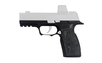 Icarus Precision ACE AXG Sig P365 XL Grip Module, Manual Safety, Aluminum, Anodized Black, Hogue G10 Panels