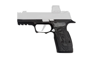 Icarus Precision ACE SXG Macro Steel Grip Module, Fits Sig P365 XL, Nitride Black, Hogue Black G10 Panels
