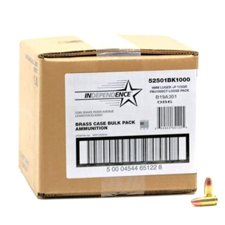 Independence  9mm Luger / Parabellum 115 grain Full Metal Jacket ammunition