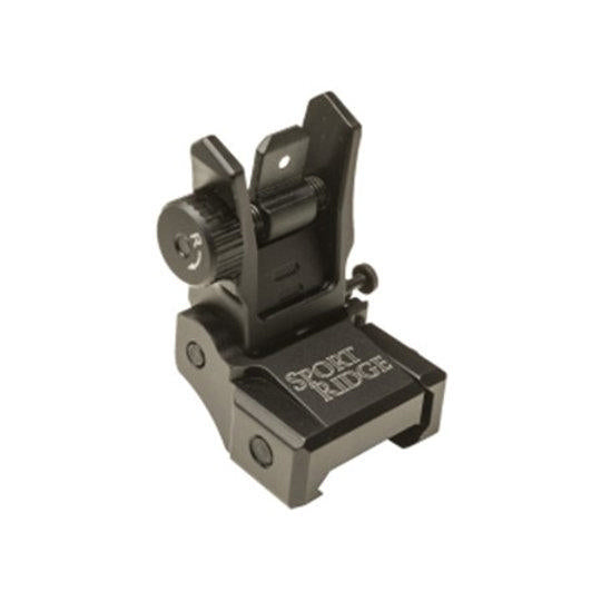 Sport Ridge AR-15 Rear Sight Low Profile Black – Locks in Up Position, Picatinny Rail Mount