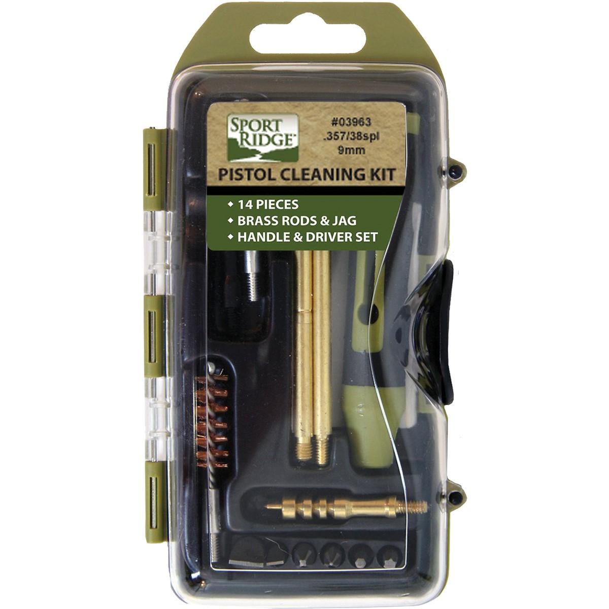 TacShield Sport Ridge Custom Case Pistol Cleaning Kit 14-Piece 9mm/.38/.357 Coyote