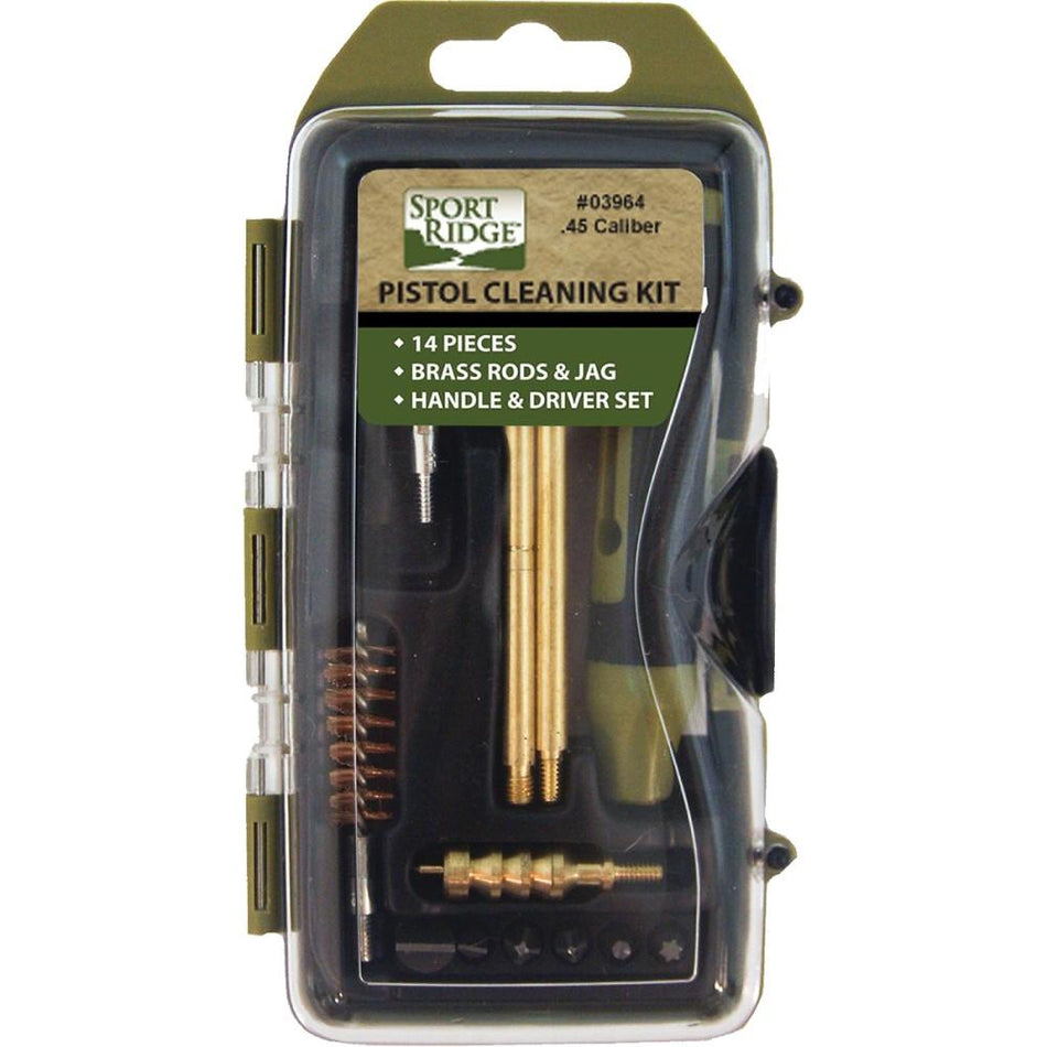 TacShield Sport Ridge Hard Case Pistol Cleaning Kit 14 Piece .45 Caliber