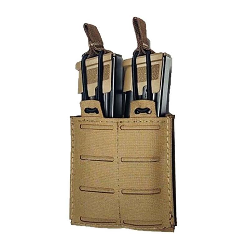TacShield RZR Coyote Brown MOLLE Double Pistol Magazine Carrier