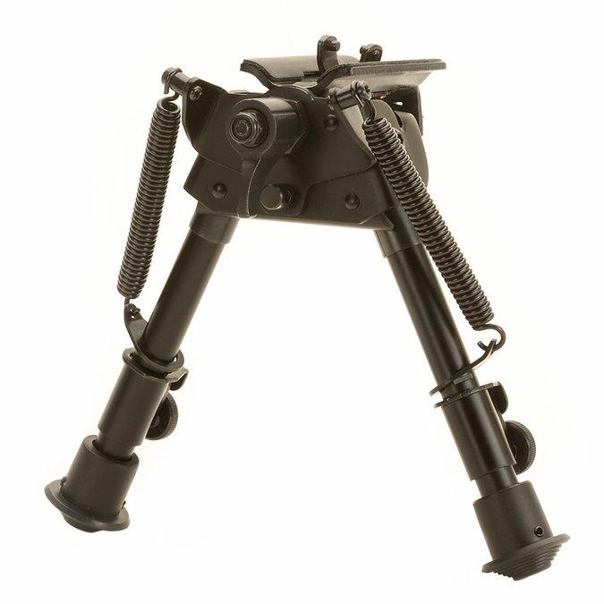 TacShield Pivoting Heavy Duty Bipod 6"-9" Swivel Stud Mount Matte Black