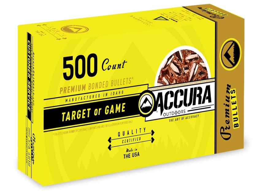 Accura Premium Powerbond Bullets 9mm .356" 124 gr Round Nose 500/ct