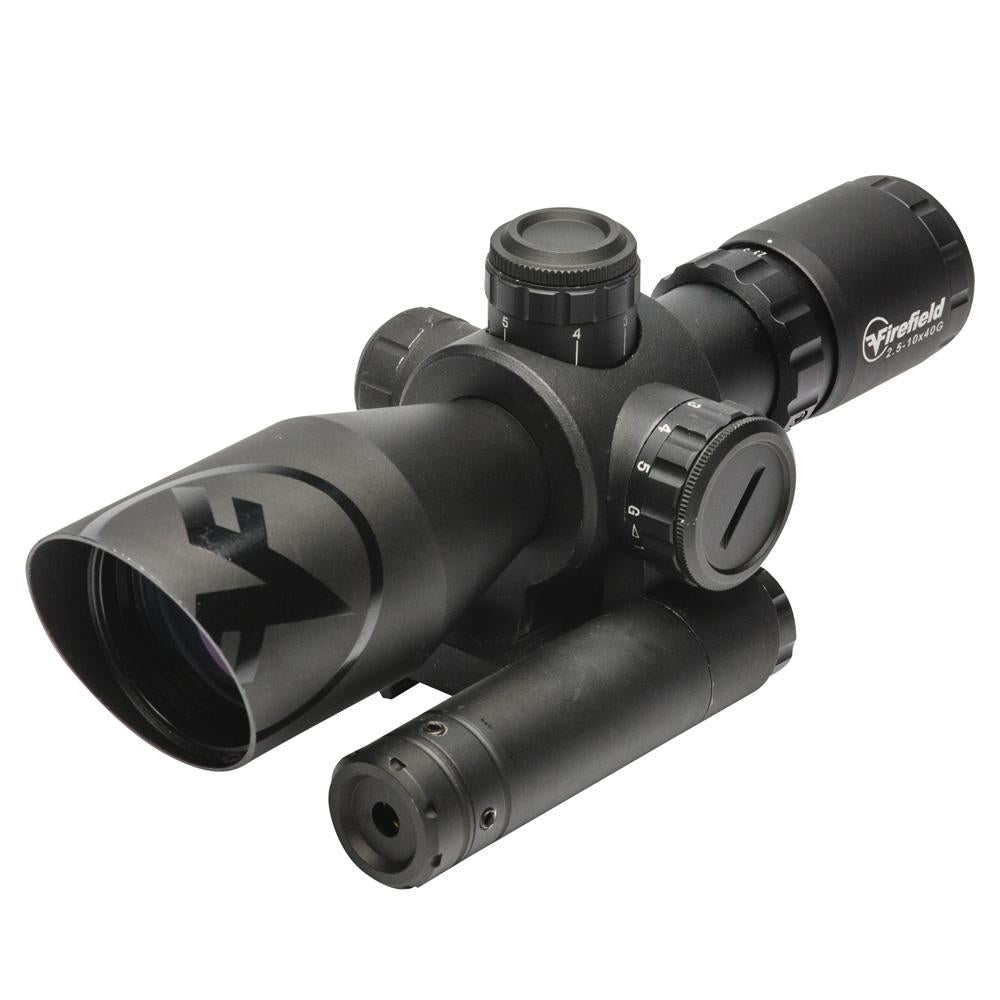 Firefield Barrage 2.5-10x40 Rifle Scope with Class IIIA Green Laser