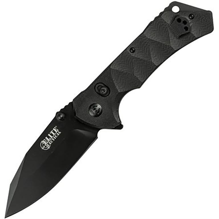 Elite Tactical Parallax Manual Folding Knife 3 1/2" Blade Black Finish