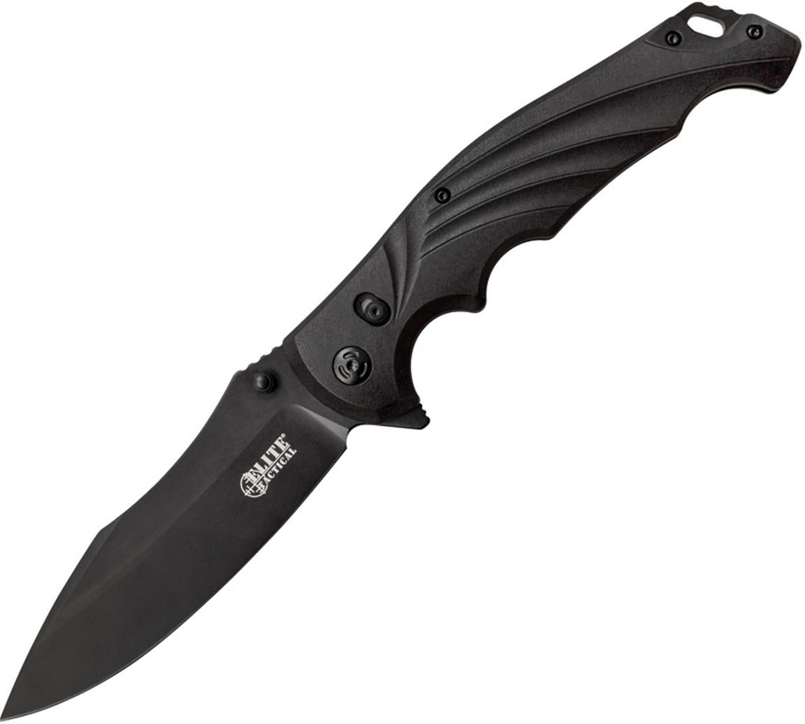 Elite Tactical Conqueror Black CNC Machined Folding Knife