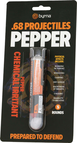 Byrna Pepper Launcher Projectiles 5 Count Tube .68 Cal