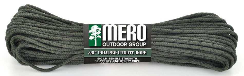 Mero 3/8" x 50ft Camo Polypro Rope with 1200 lb Tensile Strength