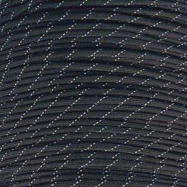 Mero 550 Paracord 100' Black 3 Reflective Trac 550 lb