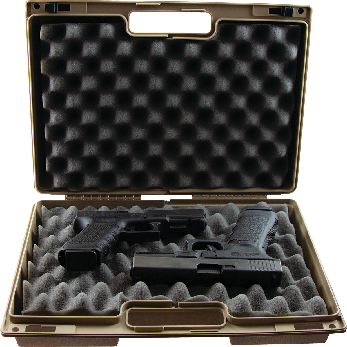 Berry's Double Pistol Carrying Case Tan with Egg-Crate Foam Interior