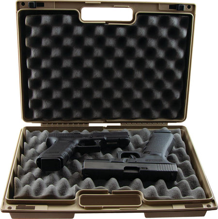 Berry's Double Pistol Carrying Case Tan with Egg-Crate Foam Interior