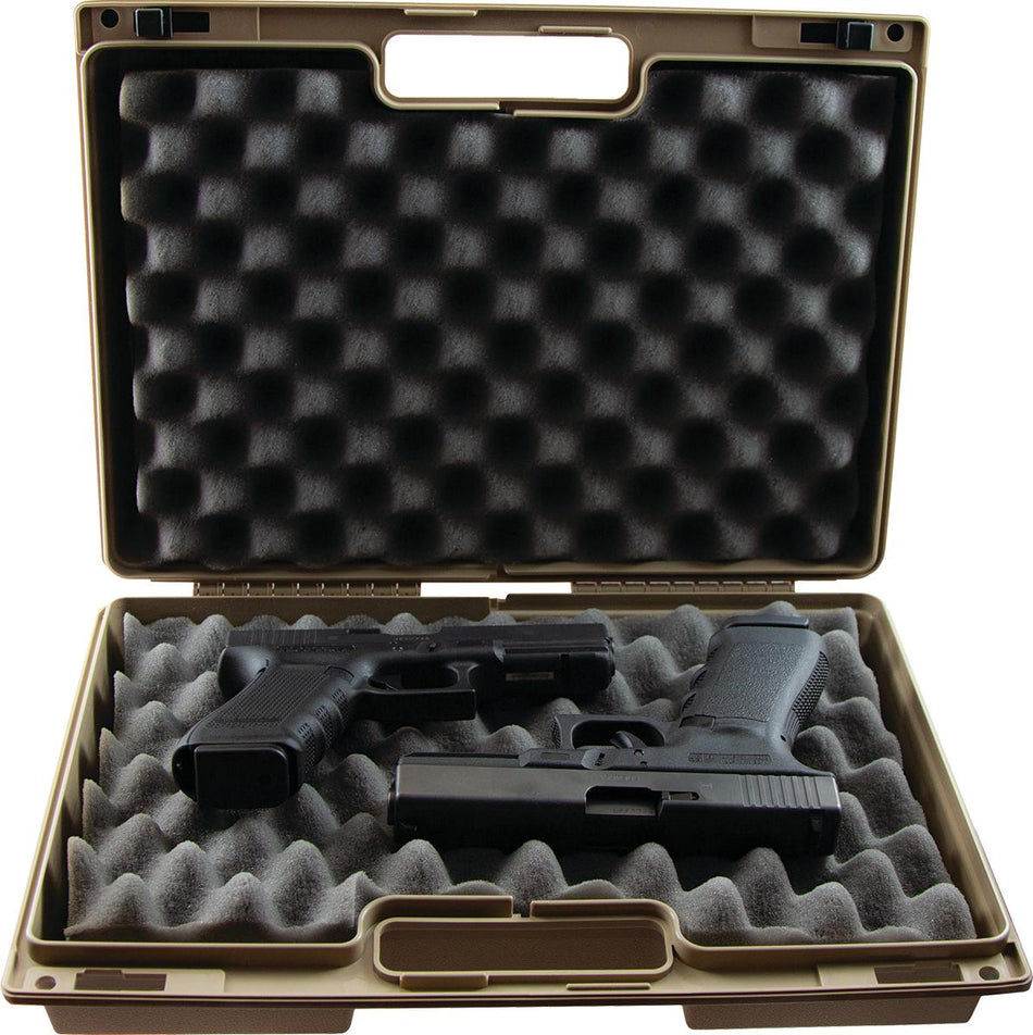 Berry's Double Pistol Carrying Case Tan with Egg-Crate Foam Interior