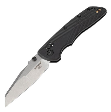 Hogue Deka 3 1/4" Wharncliffe Folding Knife Black Frame Silver Finish