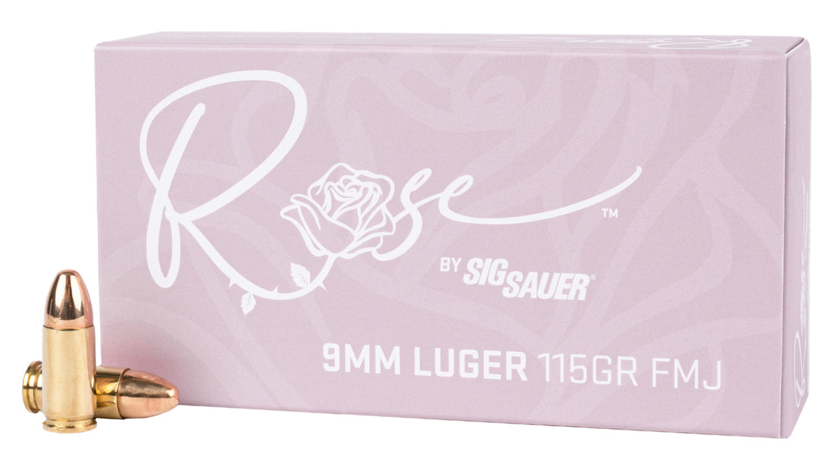 Sig Sauer 9mm Luger/Parabellum E9MMB1ROSE50 Rose Full Metal Jacket FMJ 115 Grain