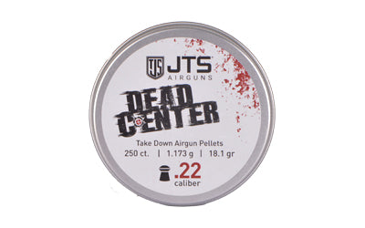 JTS Dead Center Airgun Pellets, .22 Caliber Domed Tip, 18.13 Grain, 250-Count Tin JAC100
