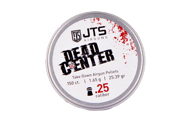 JTS Dead Center Airgun Pellets, .25 Caliber Domed Tip, 25.39 Grain, 150-Count Tin JAC102