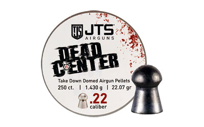 JTS Dead Center Airgun Pellets, .22 Caliber Domed Tip, 21.53 Grain, 250-Count Tin JAC110