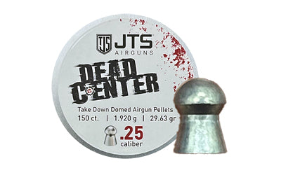 JTS Dead Center Airgun Pellets, .25 Caliber Domed Tip, 29.63 Grain, 150-Count Tin JAC114