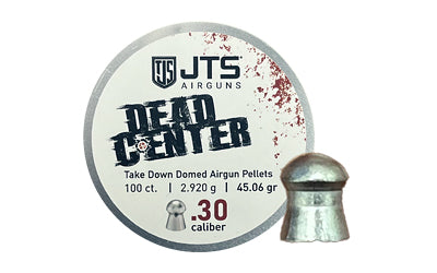 JTS Dead Center Airgun Pellets, .30 Caliber Domed Tip, 45.06 Grain, 100-Count Tin JAC117
