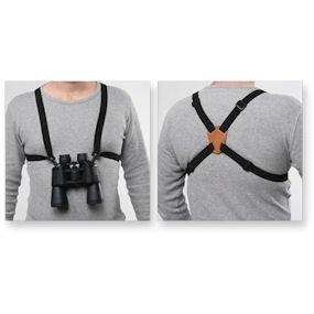 Bulldog Adjustable Binocular Harness w/ Leather Back Panel Black